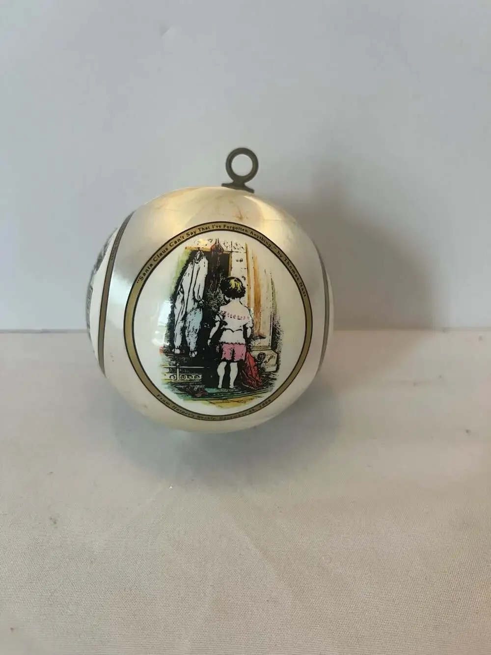 Vintage Rauch Thomas Nast Harper's Weekly Satin Ball Christmas Ornament